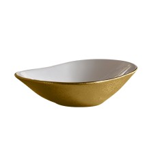 Умывальник накладной, овальный, белый/золото, Point Сатурн 63, PN43903WG — 