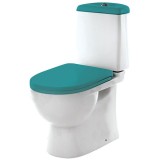 Унитаз-компакт Sanita Luxe Best с бирюзовой крышкой — 