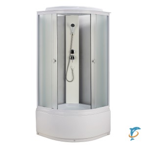 Душевая кабина Loranto 90x90x215 поддон 40 см, 4 мм матовое стекло, профиль и задняя стенка белого цвета (CS-986ТМ/W)  (CS-986ТМ/W)