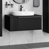 Тумба с раковиной Brevita Savoy 80 подвесная 1 ящик, графит — 