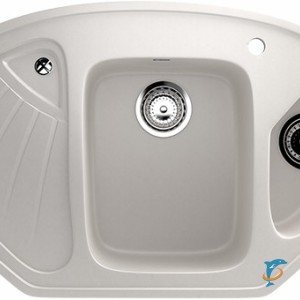 Угловая двухсекционная мойка с отверстием под смеситель ULGRAN U-501 белый  (U-501-331)