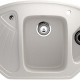 Угловая двухсекционная мойка с отверстием под смеситель ULGRAN U-501 белый  (U-501-331)