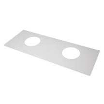 Столешница Dreja W 125 стеклянная, с отверстиями для установки 2-х накладных умывальников — 