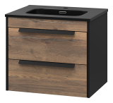 Тумба под раковину Brevita Monsour 60 подвесная, черный кварц — 