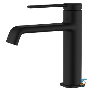 Смеситель для раковины Azario VINCENTE керамический картридж, без донного клапана, чёрный (AZ-VPV168326PA)  (AZ-VPV168326PA)