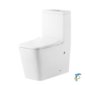 Унитаз напольный Grossman Classic GR-4486SQ (670х360х800) безободковый, белый, моноблок с тонкой крышкой, микролифт, смыв торнадо (GR-4486SQ)
