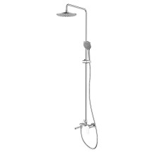 Душевая система Azario FLORIDA ROUND с круглым тропическим душем, поворотным изливом, хром (AZ-WSA654233C) — 