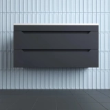  Тумба для комплекта подвесная Style Line Остин 100, графит эмаль PLUS — Зеркальный шкаф Style Line Ассоль 70 Люкс техно платина ЛС-00000327