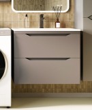 Тумба с раковиной Style Line Марелла 70 подвесная, серая, антискрейтч — 