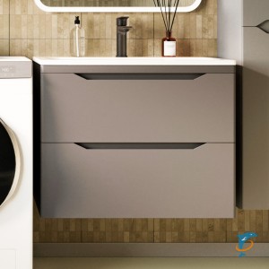 Тумба с раковиной Style Line Марелла 70 подвесная, серая, антискрейтч  (СС-00002409+СС-00002368)