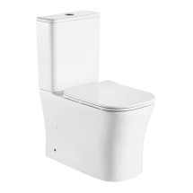 Унитаз-компакт Azario ANTEO SQUARE 385х630х820 напольный, безободковый, с быстросъемным сиденьем микролифт (AZ-1218A) — 