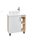 Тумба с раковиной и столешницей напольная Grossman &quot;ФЛАЙ-70 см&quot; дуб сонома/белая — 