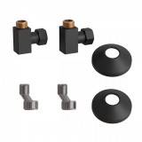 Комплект подключения для полотенцесушителя Point PN00012B 3/4&quot;х1/2&quot; г/ш (квадрат), чёрный — 