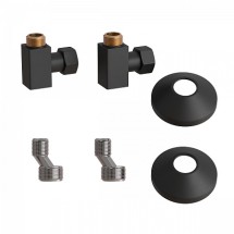 Комплект подключения для полотенцесушителя Point PN00012B 3/4&quot;х1/2&quot; г/ш (квадрат), чёрный — 