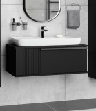 Тумба с раковиной Brevita Savoy 90 подвесная 1 ящик, графит — 