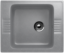 Односекционная мойка с отверстием под смеситель ULGRAN U-204 темно-серый — 