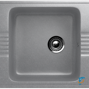 Односекционная мойка с отверстием под смеситель ULGRAN U-204 темно-серый  (U-204-309)