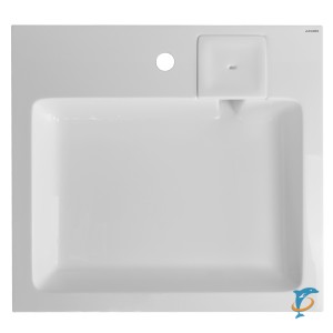 Раковина Azario Beta NEW 600х550х100 литьевой мрамор, сифон в комплекте, белая (CS00086605)  (CS00086605)