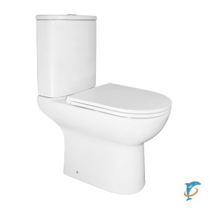 Унитаз-компакт Azario Kano 370х630х800 напольный, безободковый, в комплекте с быстросъемным сиденьем микролифт (93590)  (93590)