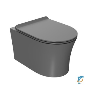 Унитаз подвесной Point Вега безободковый, серый матовый PN41711GM (PN41711GM)