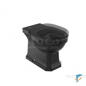 Чаша Roca Carmen напольная для высокорасполагаемого или встраиваемого бачка, Rimless, черный 3440A9560  (3440A9560)