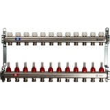 Коллектор STOUT из нержавеющей стали с расходомерами 12 выходов &mdash; Коллекторные блоки STOUT производятся в Италии под тщательным контролем, проходя многочисленные тесты и сертификацию оборудования.