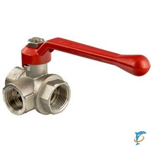 Кран шаровой VALTEC VT.361.N 1/2 трёхходовой типа Т  (VT.361.N.04)