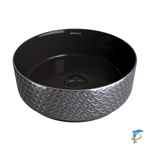 Раковина Grossman GR-5010SBR (355х355х115) СЕРЕБРО, ЧЕРНАЯ внутри (GR-5010SBR)