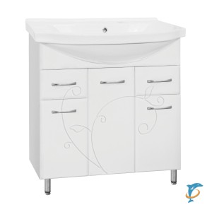 Тумба с раковиной Style Line Эко Фьюжн 26 (2 ящ.) 80  (ЛС-00000076+ЛС-00000151)