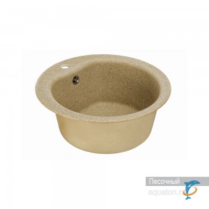 Мойка для кухни из литого мрамора Aquaton Мида круглая песочная 1A712732MD220  (1A712732MD220)