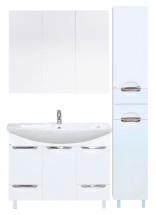 Мебель для ванной Misty Лаванда 105 с 2-мя ящиками и правым пеналом — Мебель для ванной Misty Лаванда 105 с 2-мя ящиками и левым пеналом