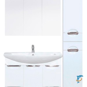 Мебель для ванной Misty Лаванда 105 с 2-мя ящиками и правым пеналом (Э-Лав01105-0112Я+Misty_4620008197388+Э-Бал04105-011+Э-Лав05035-011П)