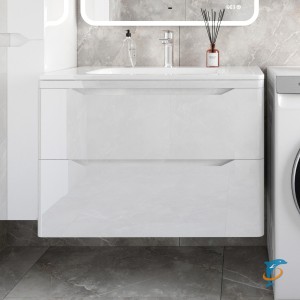 Тумба с раковиной Style Line Марелла 80 подвесная, белая, антискрейтч глянец  (СС-00002411+СС-00002376)