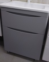 Тумба для комплекта El Fante Бергамо мини 80 Люкс антискрейтч серый, PLUS подвесная 2 ящика — 