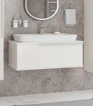 Тумба с раковиной Brevita Savoy 90 подвесная 1 ящик, белая — 