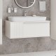 Тумба с раковиной Brevita Savoy 90 подвесная 1 ящик, белая  (SAV-09090-0101Я+Misty_0117)