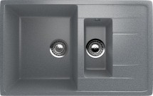 Двухсекционная реверсивная мойка ULGRAN U-205 темно-серый — 