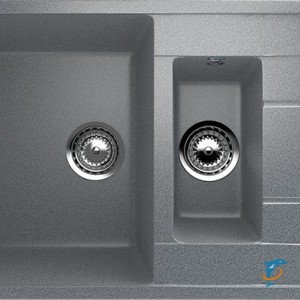 Двухсекционная реверсивная мойка ULGRAN U-205 темно-серый (U-205-309)