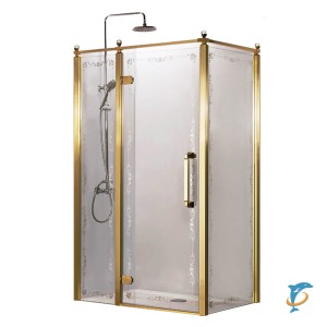 Душевое ограждение Azario ONTARIO 900х1200х2000 L, без поддона, прозрачное стекло 8 мм с узором, цвет профиля золото AZ-NBB1231-L 900 GOLD  (AZ-NBB1231-L 900 GOLD)