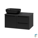 Тумба с раковиной Brevita Cargo 80 подвесная (черная) — 