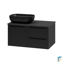 Тумба с раковиной Brevita Cargo 80 подвесная (черная) — 