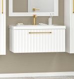 Тумба с раковиной Brevita Alicante 80 подвесная белая 1 ящик — 