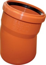 Отвод канализационный Ф110-15* (Политек) наружный — Отвод канализационный Ф110-15* (Политек) наружный