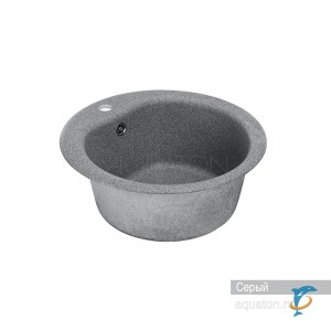 Мойка для кухни из литого мрамора Aquaton Мида круглая серая 1A712732MD230  (1A712732MD230)