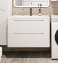 Тумба с раковиной Style Line Марелла 80 подвесная, белая, антискрейтч матовый — 