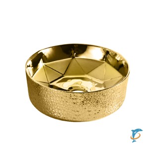 Умывальник накладной, круглый, золото брашированное, Point Феникс 41, PN43151GB  (PN43151GB)