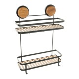 Полка прямая двухэтажная Fixsen MAGIC FX-950B-2 , черный/дерево — 