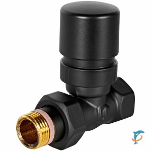 Клапан термостатический STOUT Design черный, прямой 1/2, SVTD-0001-000015B (SVTD-0001-000015B)