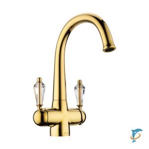 Смеситель OMOIKIRI Okinawa-G для кухни , золото/ прозрачный кристалл (4994016)