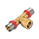 Тройник В Tiemme 20х3/4х20 серии 1659 — Предназначены для соединения металлопластиковой трубы с резьбовыми фитингами и/или трубами.